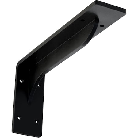 Ekena Millwork Embrey Steel Bracket, Powder Coated Black 2"W x 10"D x 4 3/4"H BKTM02X10X04EBPBL